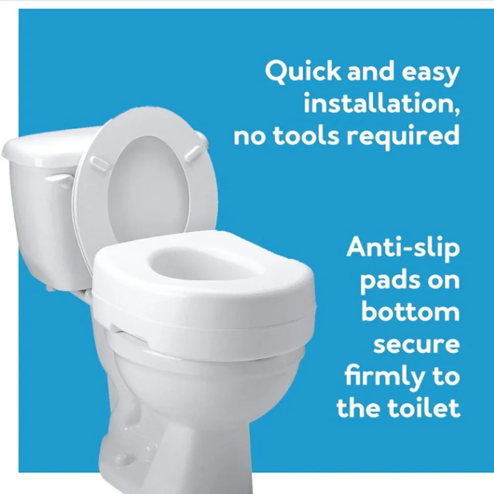 Carex Economy Raised Toilet Seat, 5.5'' White, 300 lb Capacity - 1 Count‎